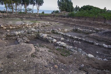 Magdala, Celile, İsrail 'deki 1. yüzyıl sinagogunun kazıları. Bu eşsiz parça henüz sırlarını açıklamayacak.