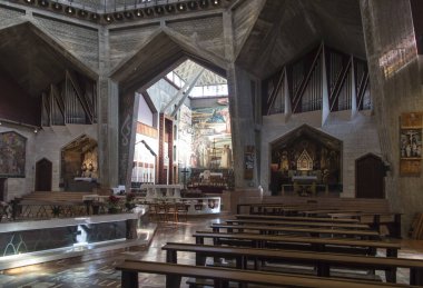 Nasıra, İsrail, 26 Ocak 2020: İsrail 'in Nasıra kentindeki Bazilika of the Annunciation' daki Yukarı Kilise