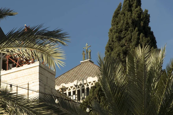 Cross Roof Dome Basilica Annunciation Nazareth Israel — Stock Photo, Image
