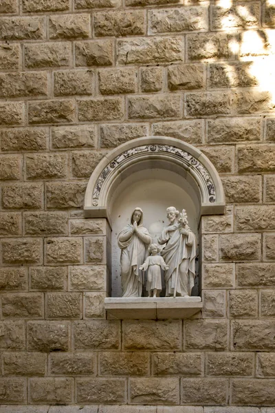 Kaple Svaté Rodiny Postavená Jedné Zdí Poblíž Bazalky Zvěstování Nazaretu — Stock fotografie