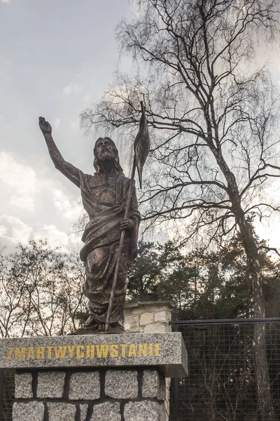 Lesniow Zarki Πολωνία Μαρτίου 2019 Ροζάριο Μυστήρια Περιτριγυρισμένο Από Ιερό — Φωτογραφία Αρχείου