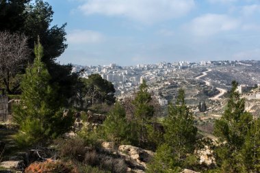 Shepherd 's Field, Beit Sahour' dan Panorama, Beytüllahim 'in doğusu, Filistin toprakları.