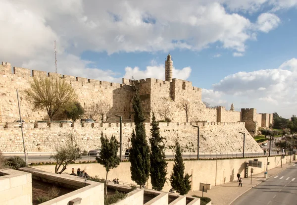 2020年1月29日イスラエル エルサレム旧市街の城壁 — ストック写真
