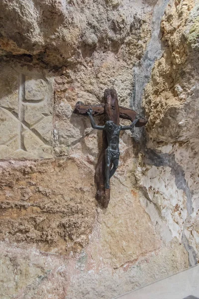 Bethlehem Palestina Enero 2020 Cuevas Bajo Basílica Natividad Belén Cruz — Foto de Stock