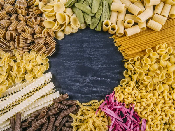 Pasta assortiment frame — Stockfoto