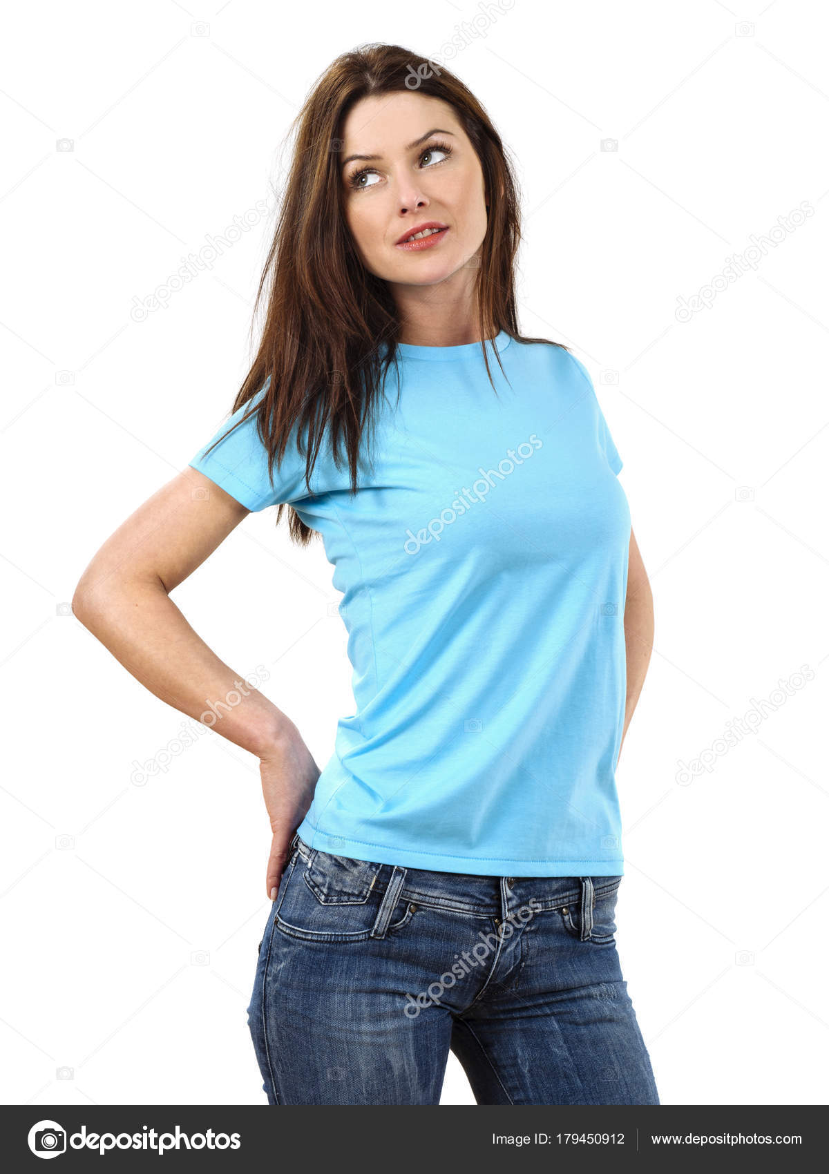 blue shirt girl