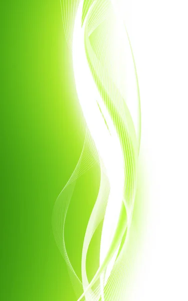 Ondas verdes abstractas - concepto de flujo de datos. Ilustración vectorial — Vector de stock