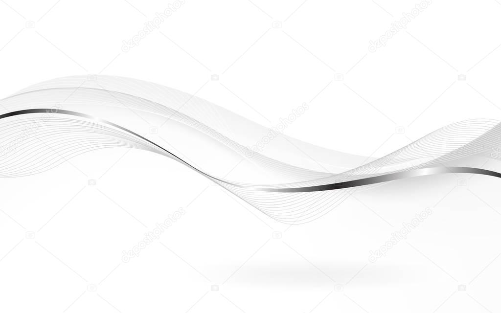 Abstract gray waves - data stream concept. Vector Illustration