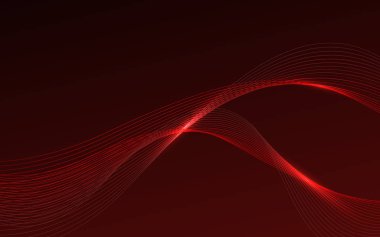 Soyut kırmızı dalgalar - kavram veri akış. Vektör çizim