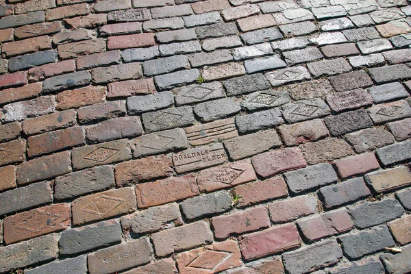 Pavement of brics in old town center Tampa city, at Centro Ybor — Stock Photo, Image