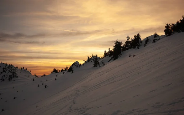 Blick Auf Den Sonnenuntergang Vom Ciucas Winter Teil Der Rumänischen — Stockfoto