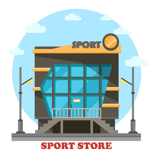 Sport shop or store for equipment or accessories — Stock Vector