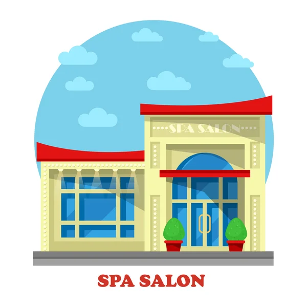 Spa of schoonheidssalon of salon, salon gebouw — Stockvector