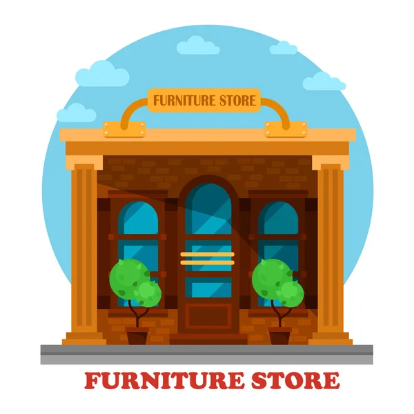 stock vector Furniture store or shop building facade