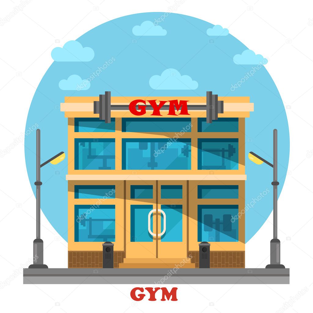 Gym or gymnasium, fitness center architecture