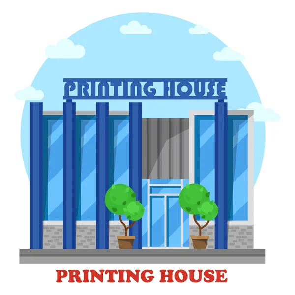 Printing house or typography shop, store. — Stock Vector