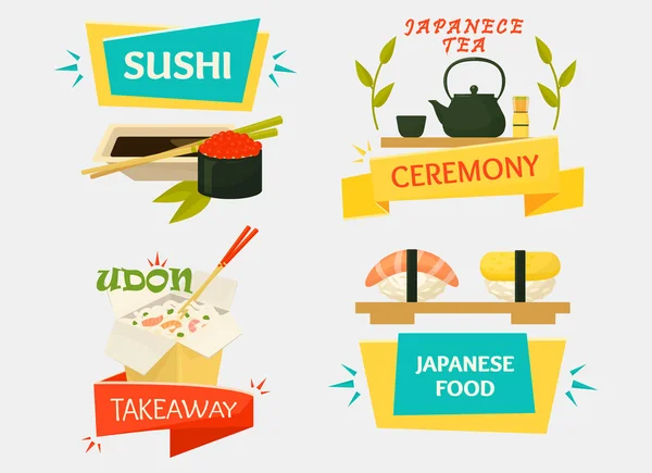 Sushi uramaki con wasabi, palos makizushi — Vector de stock