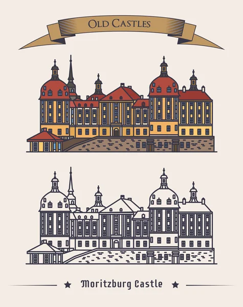 Moritzburg Alemania castillo en saxony exterior — Vector de stock