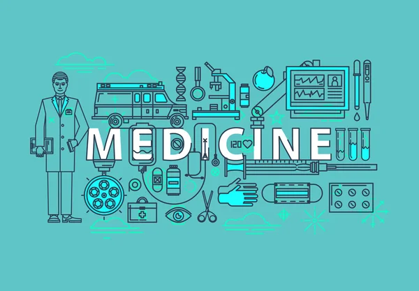 Набір медичних іконок або предметів медицини — стоковий вектор