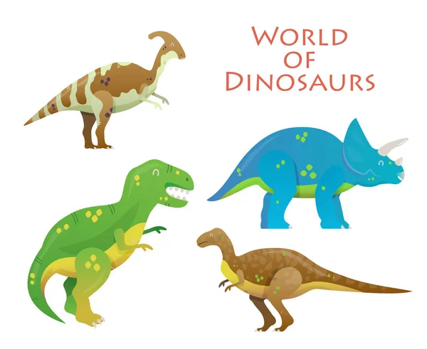 Мультфильм динозавр или рептилия животное, динозавр — стоковый вектор