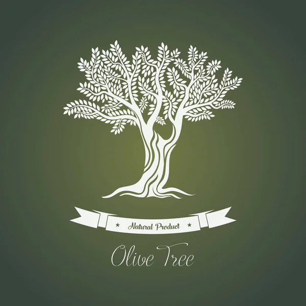 Olive tree logo met takken — Stockvector