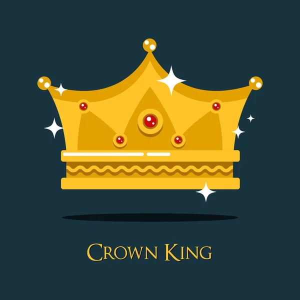 Königskrone für König oder Prinzessin, Königin-Gold-Diadem — Stockvektor