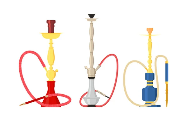 Isolated hookah with water pipe for tobacco. — Stock Vector