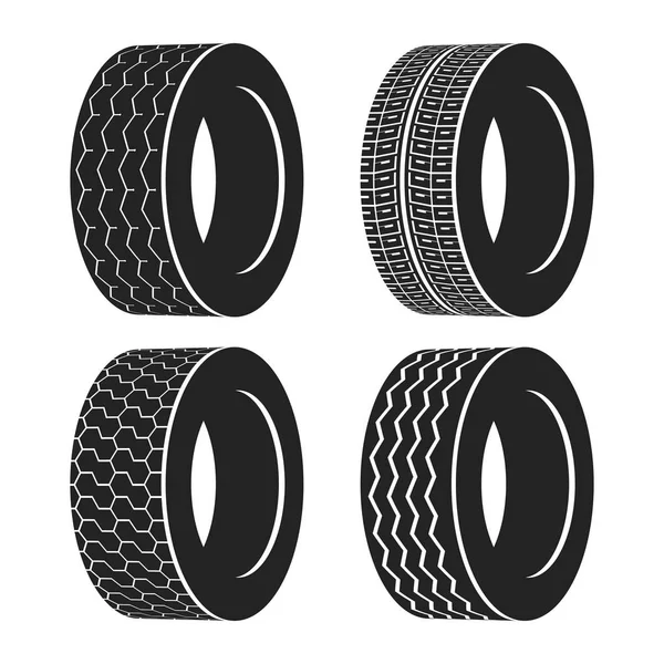 Bus rubber tire for wheel, truck or auto tyre — Stock Vector