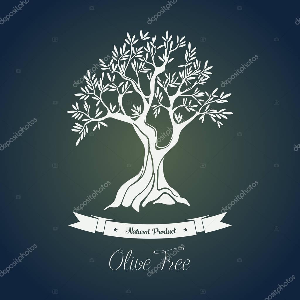 Branches on tree with olive oil berry. Olive tree greece logo vector illustration. Perfectly fit for agriculture and cultivation, ancient greece theme and olive oil bottle sticker or label, shop logo