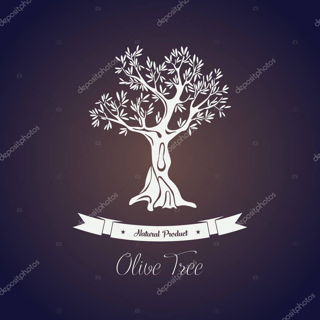 Stems with olive oil fruits on ancient greece tree. Organic and natural olive berry for paint or food oil liquid. For agriculture theme, olive oil bottle sticker or label, grove or shop logo