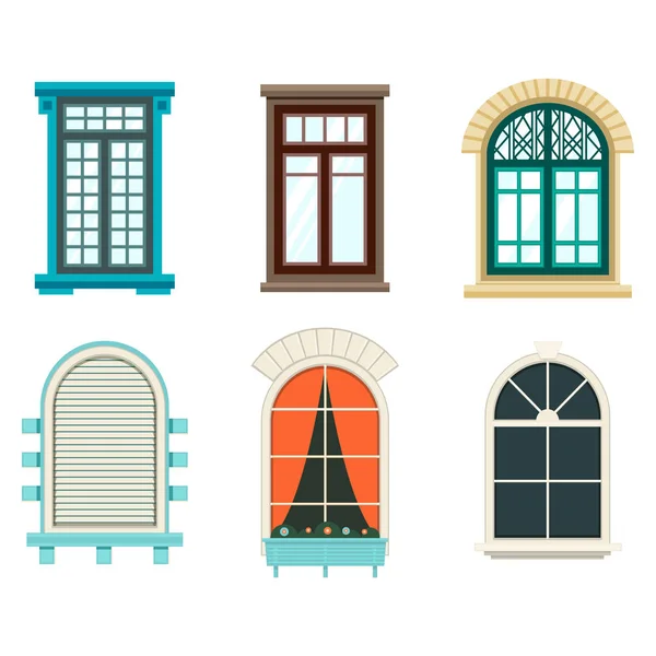 Isolated open window with sash and frame — Stock Vector