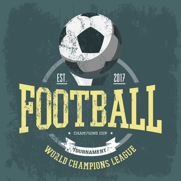 Logo de football ou emblème de l'équipe de football pour t-shirt — Image vectorielle