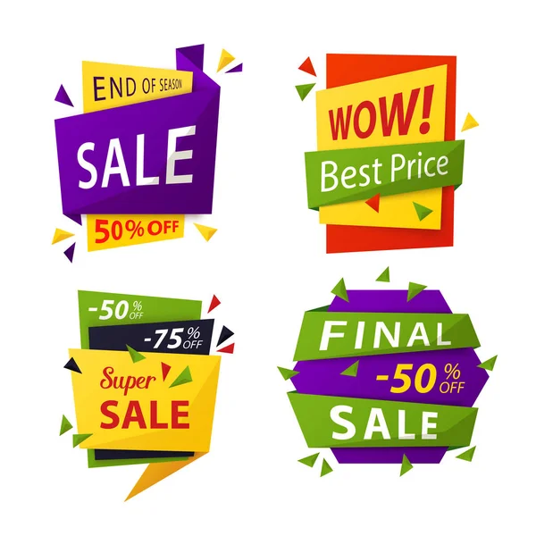 Sale tag or vector labels for price discount — Stock Vector
