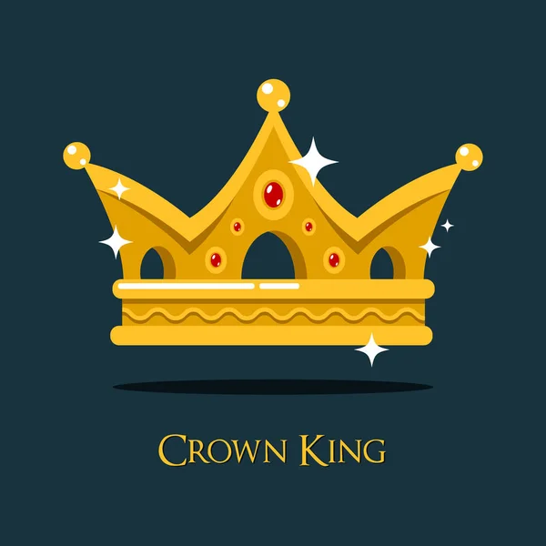 Blinkande glänsande kung golden crown eller crest. — Stock vektor