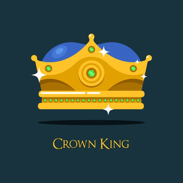 Blinkande glänsande kung golden crown eller crest. — Stock vektor