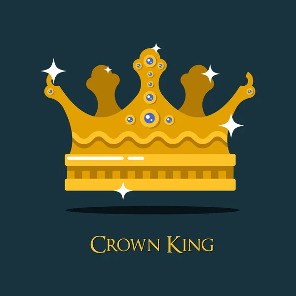 Crest of koning, koningin gouden kroon. — Stockvector