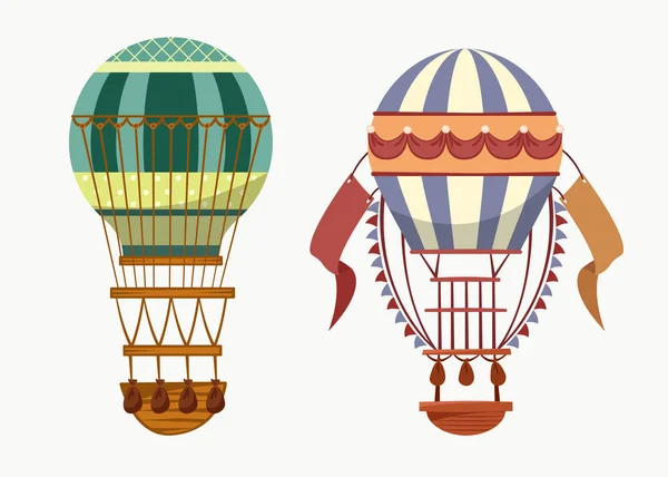 Ballon met hete lucht voor vervoer reizen — Stockvector