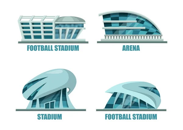 Voetbal veld of voetbal stadion architectuur — Stockvector