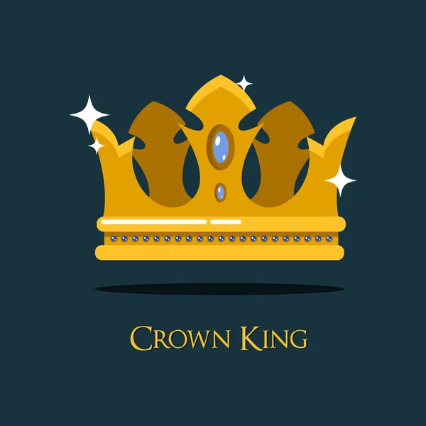 Rainha ou rei diadema de ouro, coroa real . —  Vetores de Stock