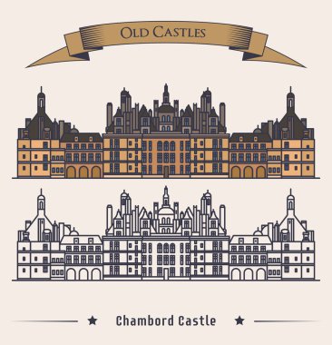 Fransızca Chateau Chambord kale bina.