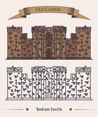 İngiltere landmark. Bodiam Kalesi