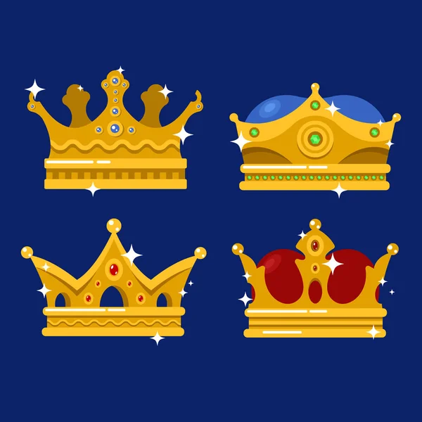Coroa de ouro do imperador ícone ou tiara monarca —  Vetores de Stock