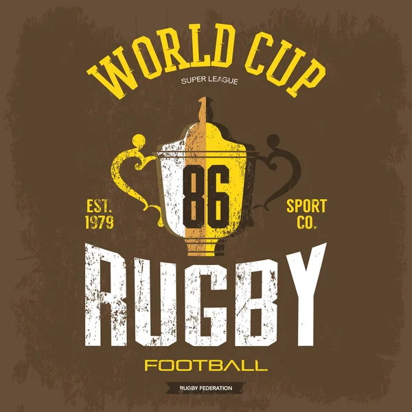 Goblet ou copo de troféu para futebol americano, rugby — Vetor de Stock