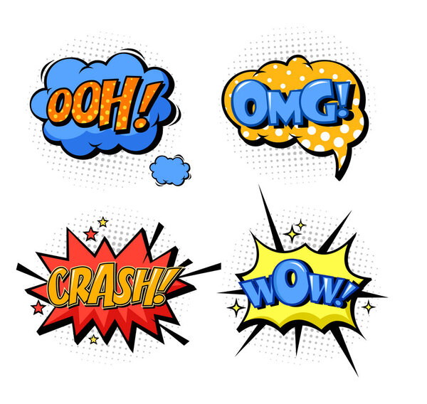 Bubble speech for onomatopoeia and comic book