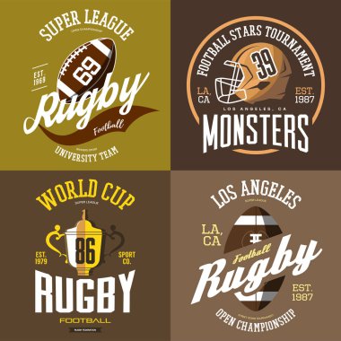 Top ve rugby ya da Amerikan futbolu için kask