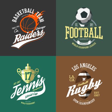 Basketbol topu ve tenis trophy Kupası, rugby