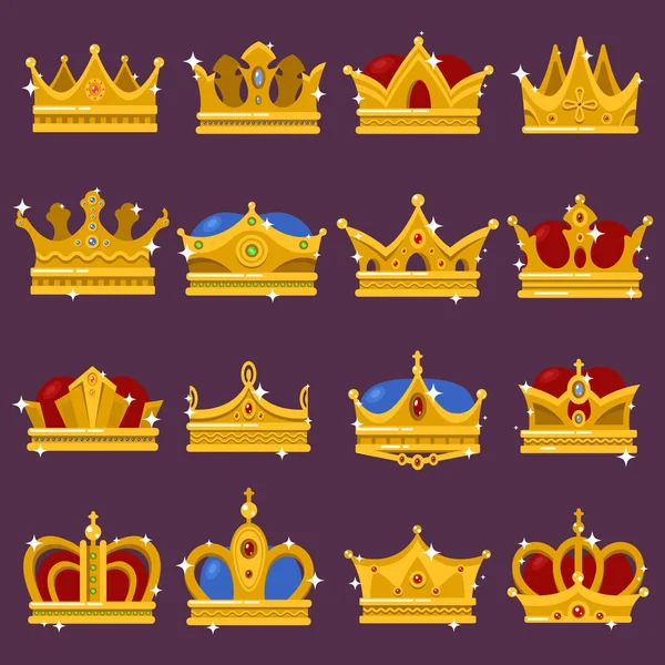 Uralkodó csillogó korona, a pápa tiara, a királynő frizura — Stock Vector