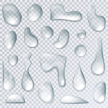 Yağmur damlası veya su damla şeffaf olarak izole