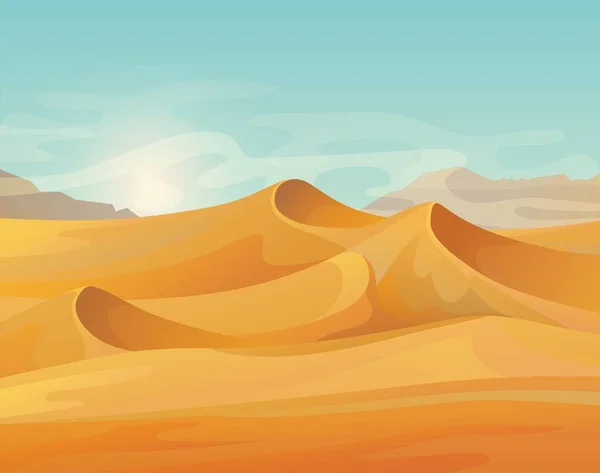 Panorama ao ar livre na paisagem do deserto — Vetor de Stock