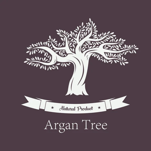 De plant of argan boom Argania met loof. — Stockvector